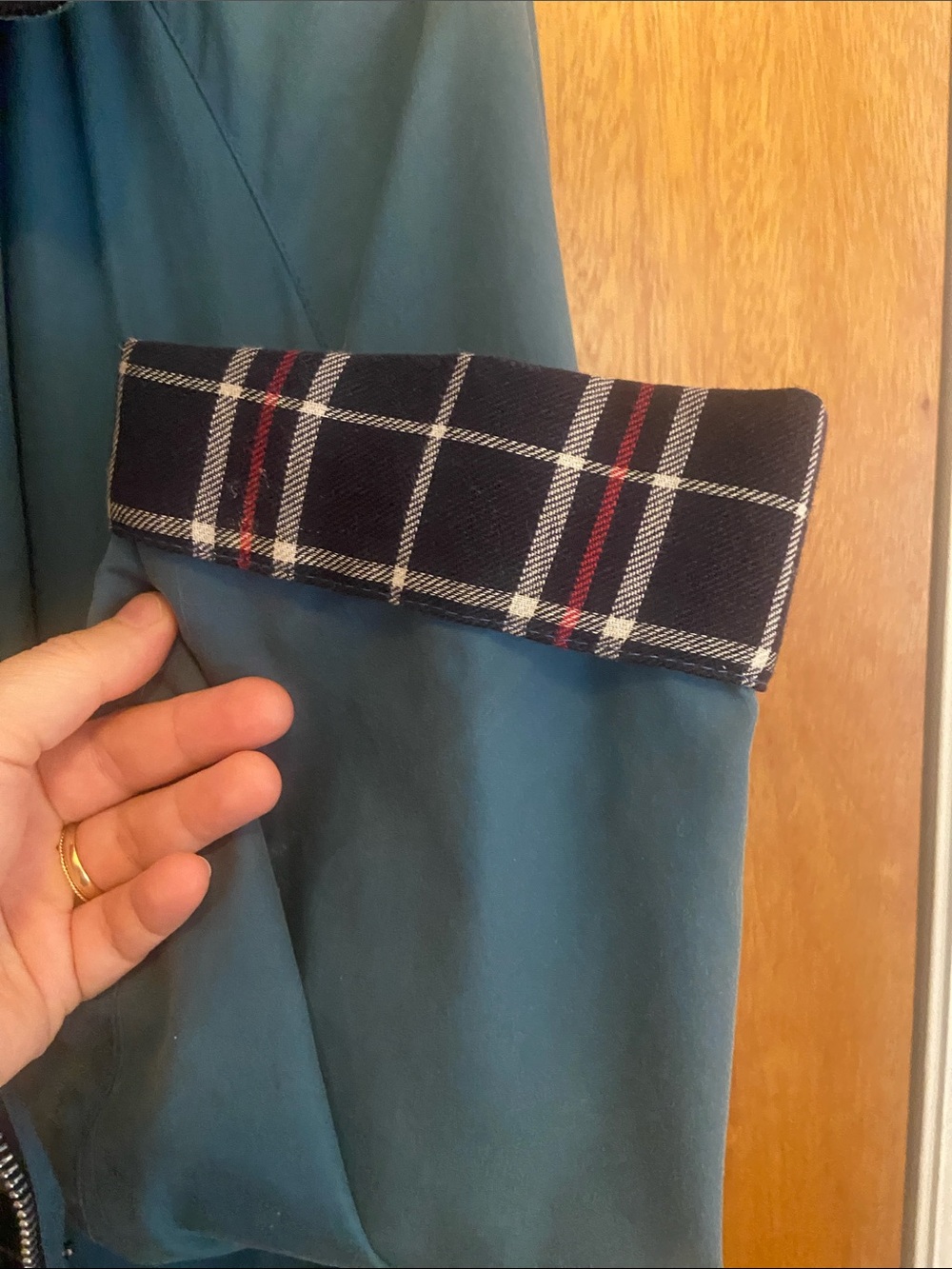Alexa Chung Barbour Waxed Cotton Jacket with Black Corduroy Collar - Picture 8 of 16